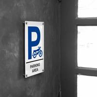 Gambar Sign Parkir Motor Area Akrilik Putih Sticker Reflektif Biru + 1 Set Pen Iklan - INPI HOUSE dari INPI HOUSE Official Kota Bandung 2 Tokopedia