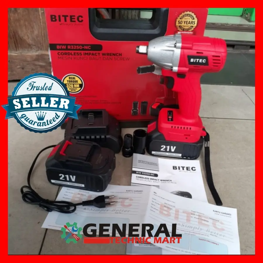 Mesin pembuka baut BITEC CORDLESS IMPACT WRENCH BIW R3250-NC buka baut