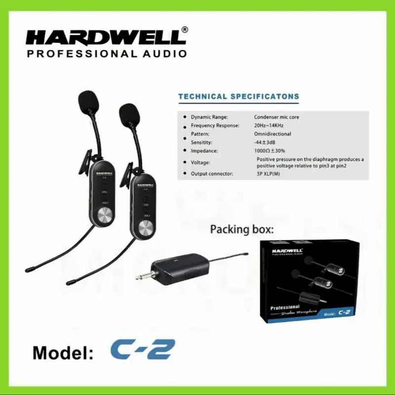 mic wireless hardwell C-2 C2 mic clip on mic imam