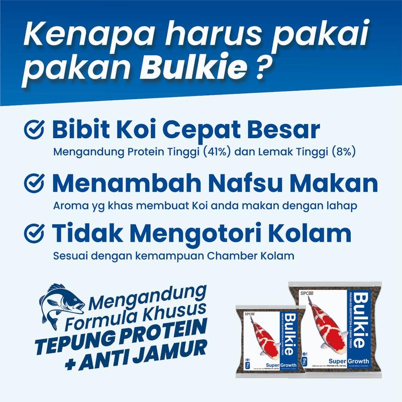 1mm Makanan / Pakan Pelet Ikan Koi Growth Apung 1 Kg Bulkie 1