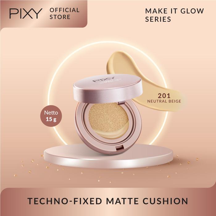 Gambar PIXY Make It Glow Techno Fixed Matte Cushion - 201 Neutral Beige dari Pixy Official Store Kota Administrasi Jakarta Barat Tokopedia