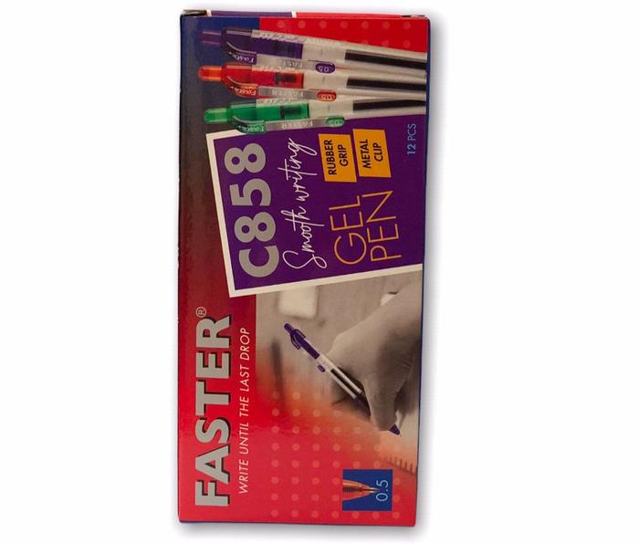 Gambar Ballpoint/Pen.faster.gel-858-0.5mm.isi.12.batang-black dari Faster Indonesia_NEW Kota Tangerang Selatan Tokopedia