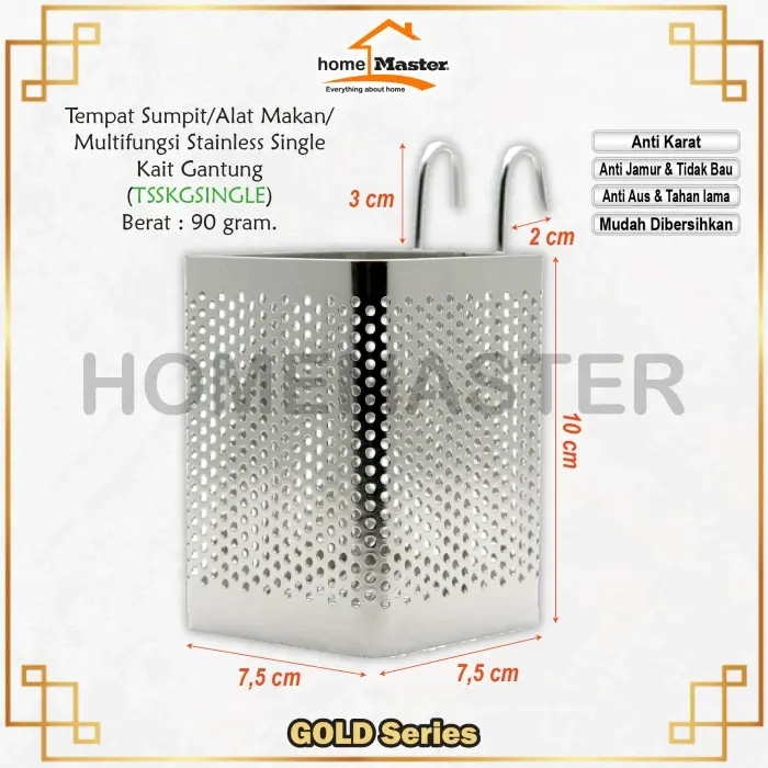 Tempat Sumpit/Sedotan/Sendok/Garpu/Alat Makan Stainless TSSKGSINGLE