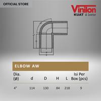 Gambar Elbow PVC AW Ukuran 4 Inch Vinilon dari Vinilon Kota Administrasi Jakarta Utara 2 Tokopedia