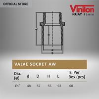 Gambar Valve Socket PVC AW 1 1/2 Inch Vinilon dari Vinilon Kota Administrasi Jakarta Utara 2 Tokopedia