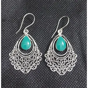 Anting Silver Etnik Batu Turquois Letinia