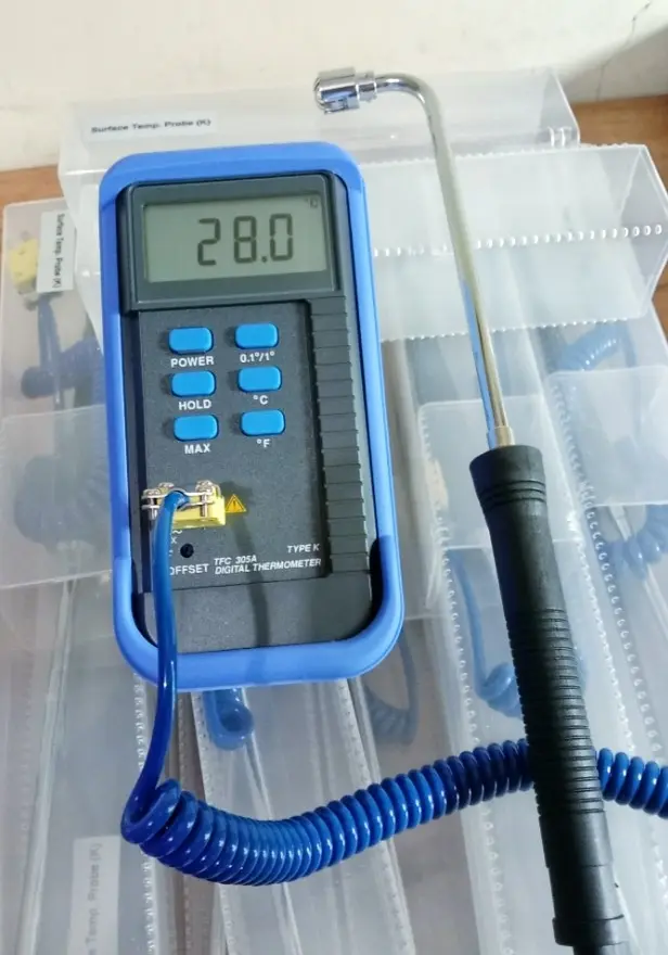 Set Digital Thermometer Type K Plus Surface Thermocouple Temp Probe