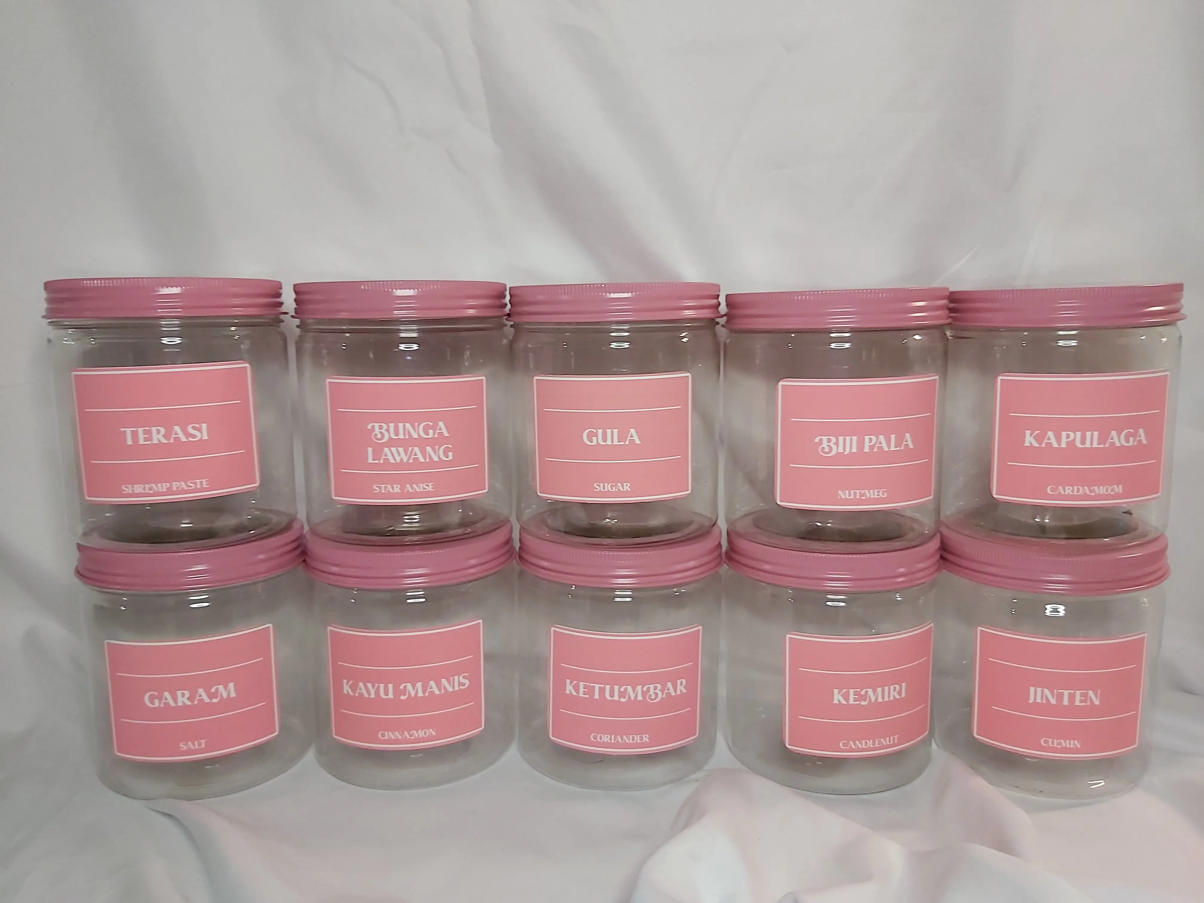 TEMPAT BUMBU DAPUR PINK AESTHETIC/TOPLES BUMBU 500ML/TEMPAT BUMBU