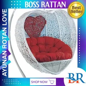 Ayunan Kursi Gantung Rotan Sintetis Model Love Santai Teras Halaman