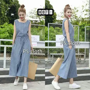 jumpsuit panjang jumpsuit salur jamsal bahan katun salur size xl ld 98