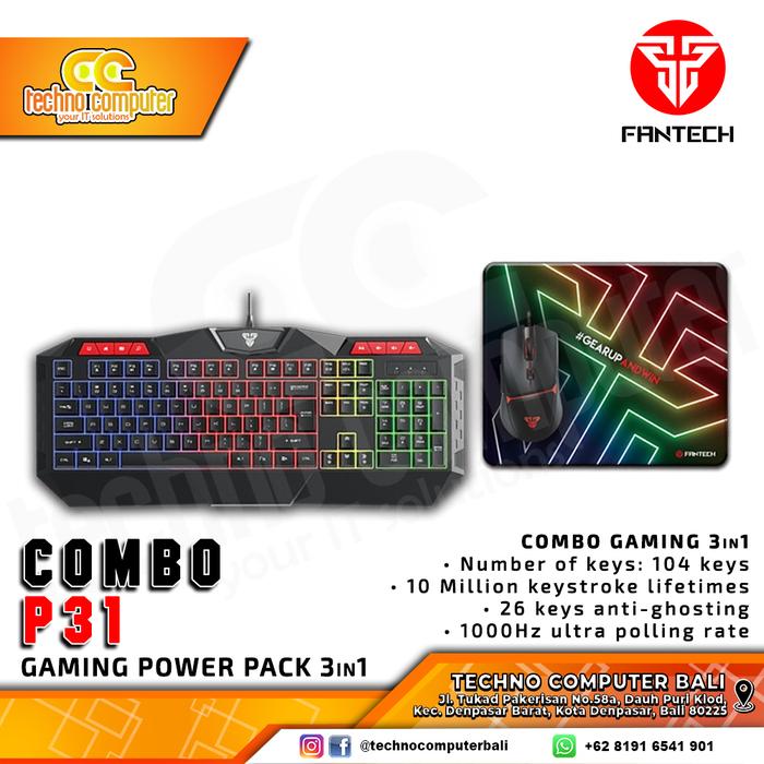 Gambar Fantech 3 in 1 Combo P31 Gaming Keyboard Mouse Mousepad dari Techno Computer Bali Kota Denpasar Tokopedia
