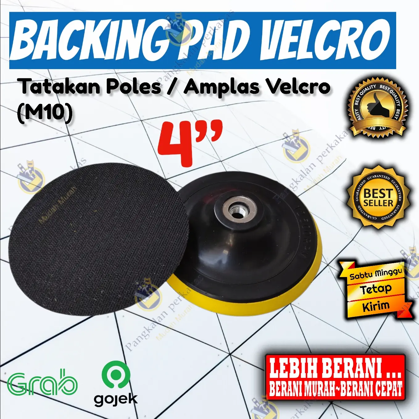 BACKING PAD / POLISHING PAD / TATAKAN POLES AMPLAS 4 INCH DRAT M10