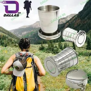 Gelas Lipat Stainless 75ml Traveling Hiking Outdoor