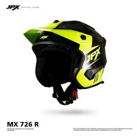 Gambar Helm Full Face Modular Pria Wanita Harian Motor Standar SNI DOT ECE JPX MX-726 R Solid - Black Dof/Yelow, L dari JPX HELMET Kab. Tangerang 4 Tokopedia