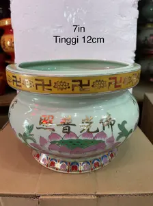 Hiulo hiolo hiu lo keramik teratai hijau 7inch
