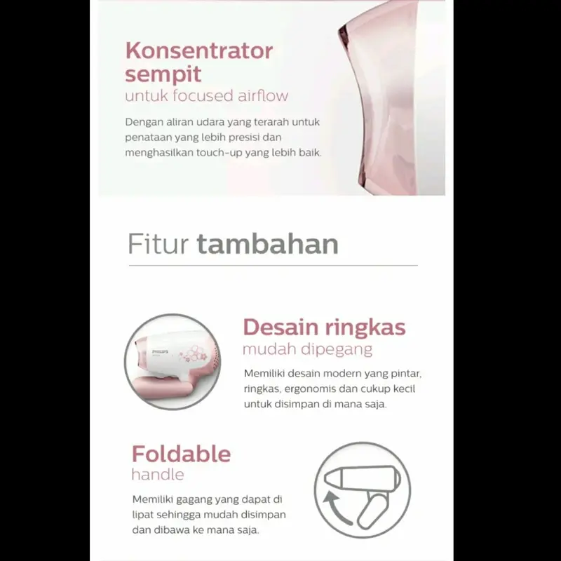 Hair Dryer Philips HP-8108 | Pengering rambut HP8108 travel foldable 3