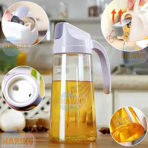 Tempat Botol Minyak Goreng Kecap Cuka Kaca Tebal Dengan Tutup Otomatis