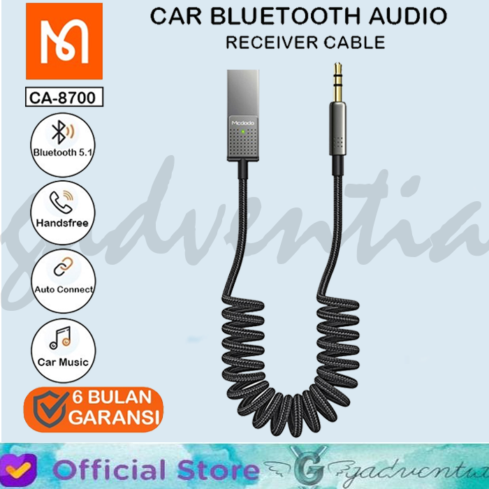 Gambar Mcdodo CA-8700 Car AUX Wireless Reciever Audio Speaker Tape Mobil - Hitam dari GADVENTIA Kota Administrasi Jakarta Barat Tokopedia