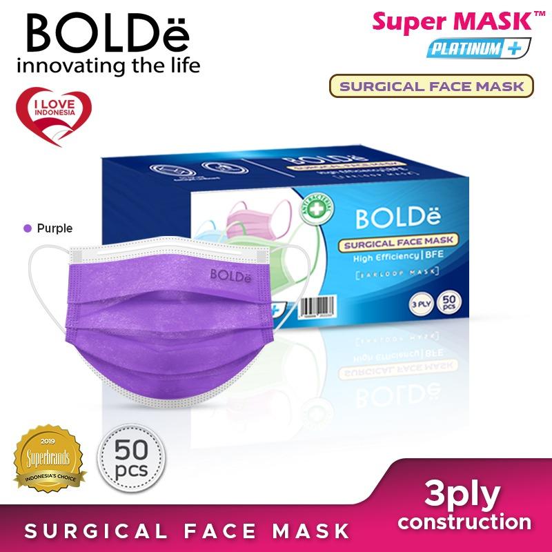 BOLDe Surgical Mask Platinum Plus (Ungu) 50 pcs