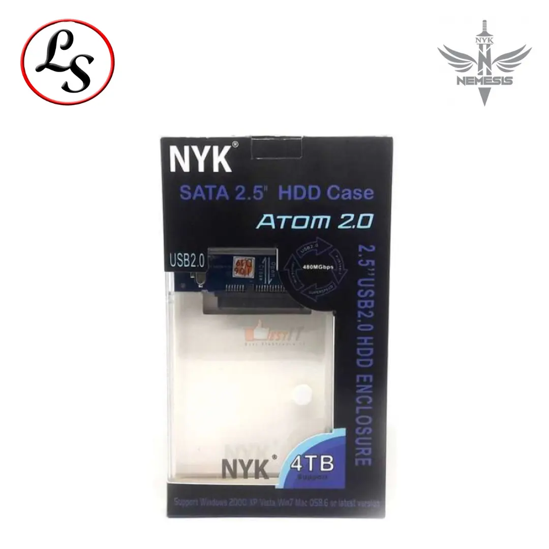 NYK CASE HDD / SSD Enclosure External 2.5 SATA USB 2.0 Transparant