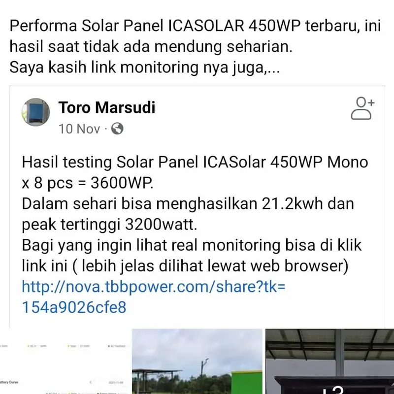 Panel Surya ICASolar Monocristaline 115Wp 100Wp Power Best Performance 4