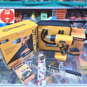 CHG326 CORDLESS HEAT HOT AIR GUN PEMANAS BATERAI 20V 2AH SET WORKSITE