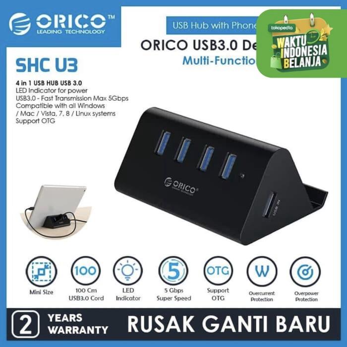 Gambar Orico SHC U3 USB Hub 4 ports USB3.0 with Phone Tablet Holder SHC-U3 Computer dari Click & Go Tokopedia Kota Bandung Tokopedia