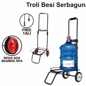 Bahan Besi Trolley Troli Troly Lipat Besi Galon Tabung Gas Serbaguna Karet