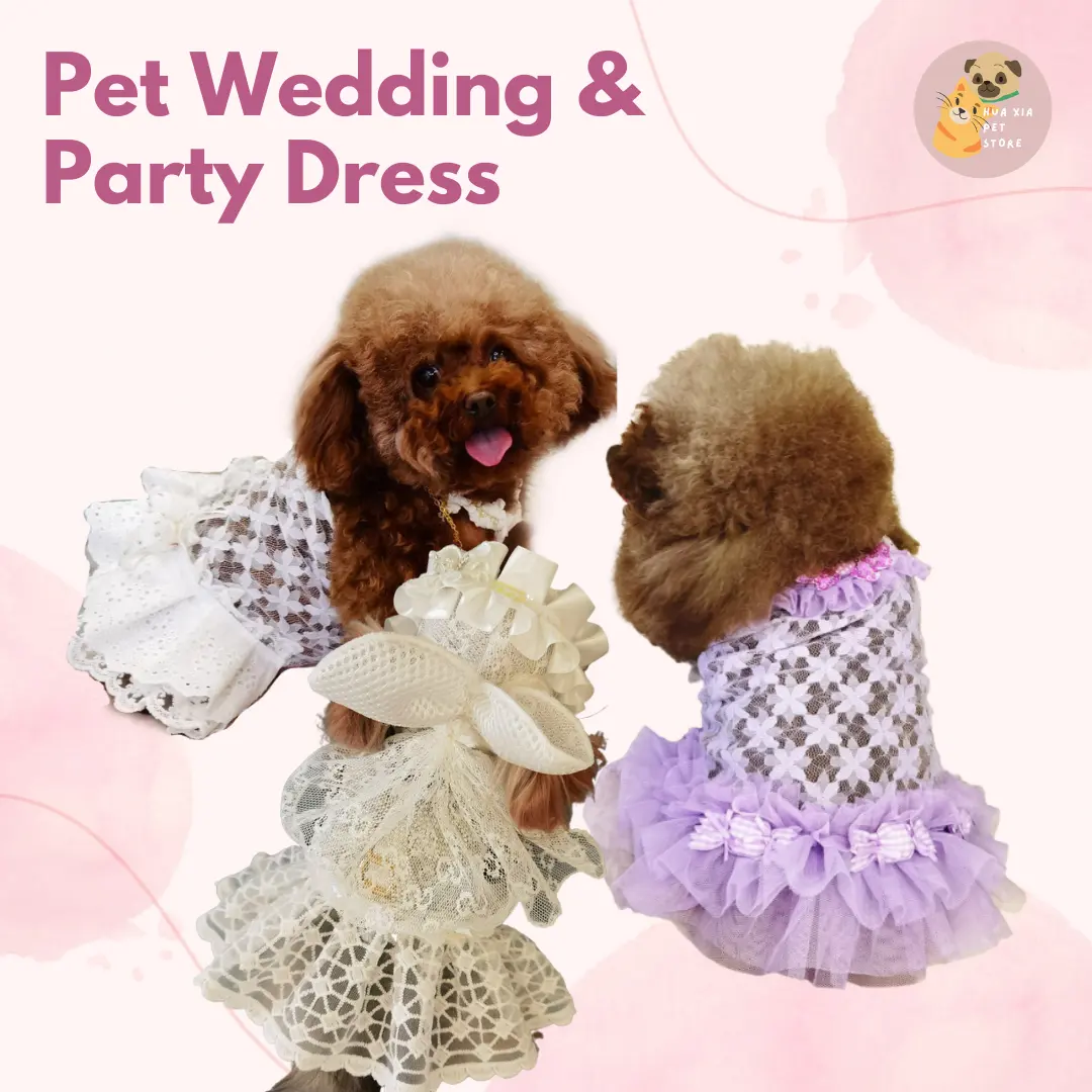 Baju Pesta Anjing Kucing Pet Formal Wedding & Party Dress