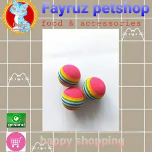 bola kucing rainbow pelangi