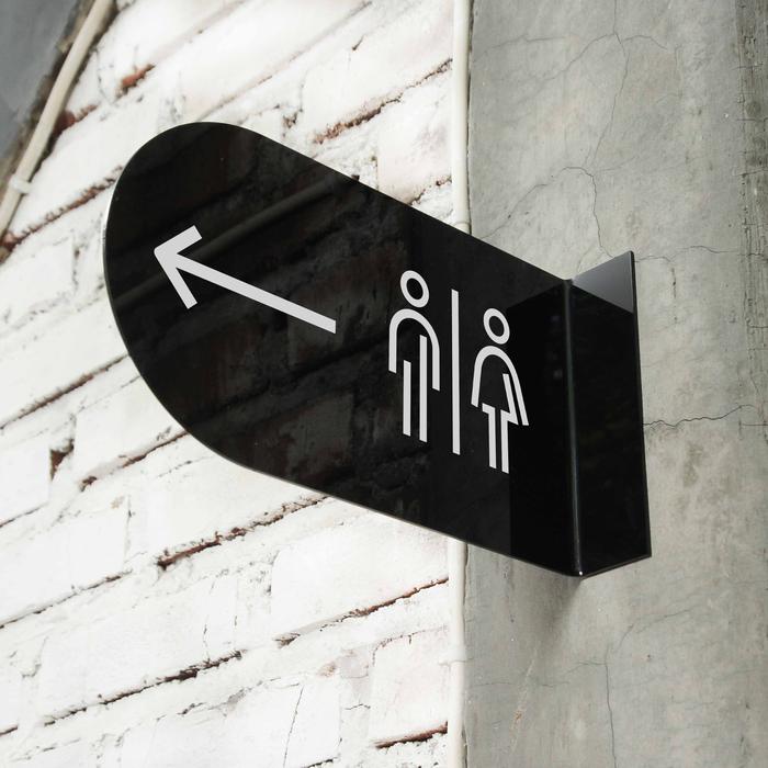 Gambar Sign Toilet Dinding Pop Up Akrilik + Sticker Panah Penunjuk Arah - INPI HOUSE dari INPI HOUSE Official Kota Bandung Tokopedia