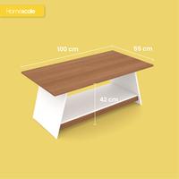 Gambar Coffee Table/Meja Tamu OMERA Minimalis Ukuran 100 x 55 x 42 Cm dari Homescaleid Kota Tangerang Selatan 4 Tokopedia