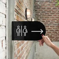 Gambar Sign Toilet Dinding Pop Up Akrilik + Sticker Panah Penunjuk Arah - INPI HOUSE dari INPI HOUSE Official Kota Bandung 3 Tokopedia