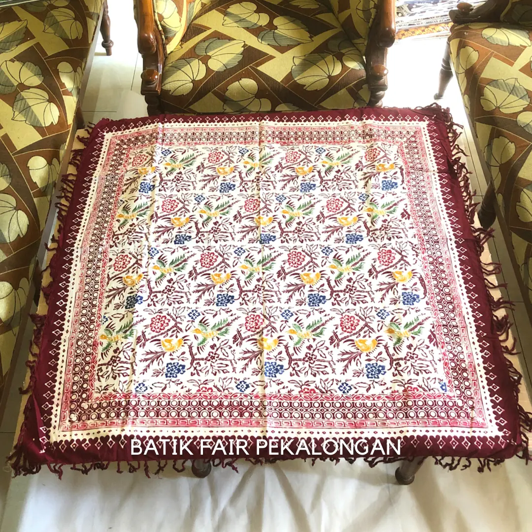 Taplak meja tamu kotak persegi ukuran 1x1 meter batik taplak batik