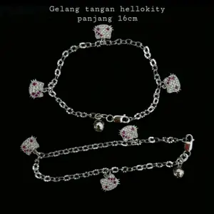 Gelang tangan anak hellokity perak silver 925 panjang 16cm