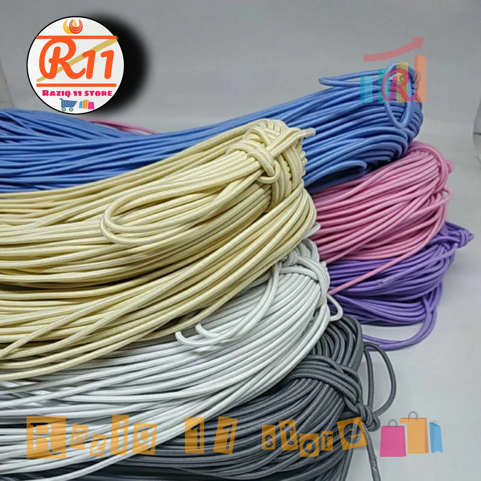 Tali Elastis Untuk Bahan Kerajinan Dan Tali Strap Masker 2,5mm