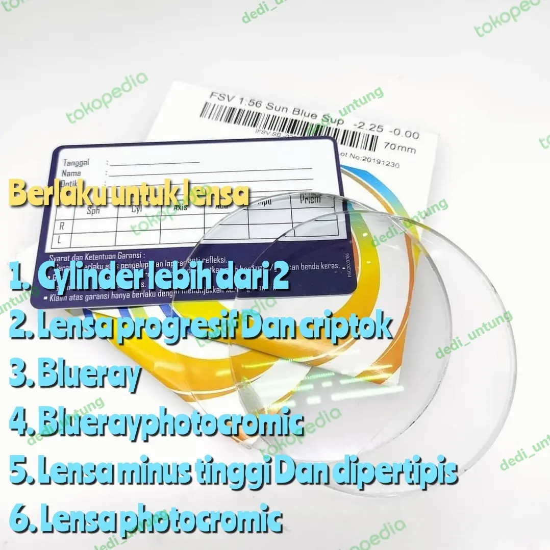 penambahan harga lensa khusus tertentu