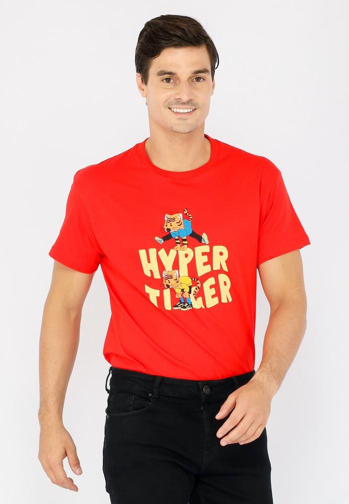 Gambar Skelly Kaos Pria Lengan Pendek Special CNY Hyper Tiger Tee Red - Merah, M dari Skelly Official Kota Administrasi Jakarta Selatan Tokopedia
