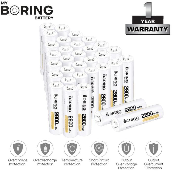 Gambar MY BORING Battery AA 2800 mAh 32 Pack High Power 1.2V Baterai AA Rechargeable Ni-CD Ni-Mh dari Powerextra Indonesia Kota Administrasi Jakarta Barat Tokopedia