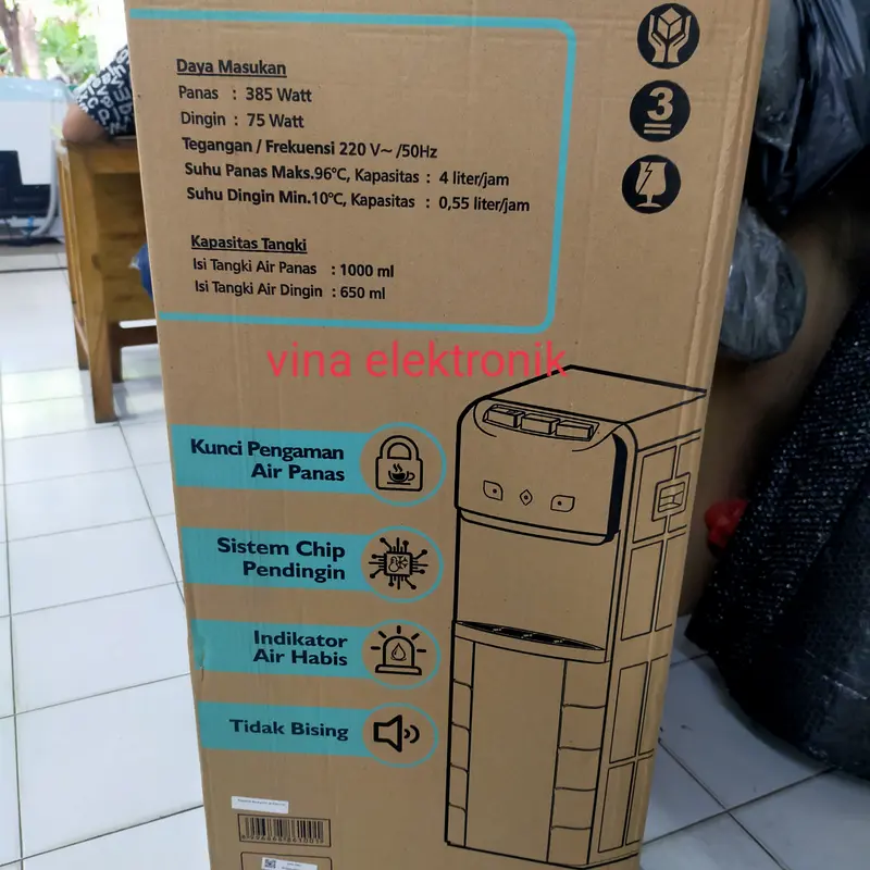 dispenser galon bawah cosmos cwd 7601 Panas dingin normal 3 kran tombo 3