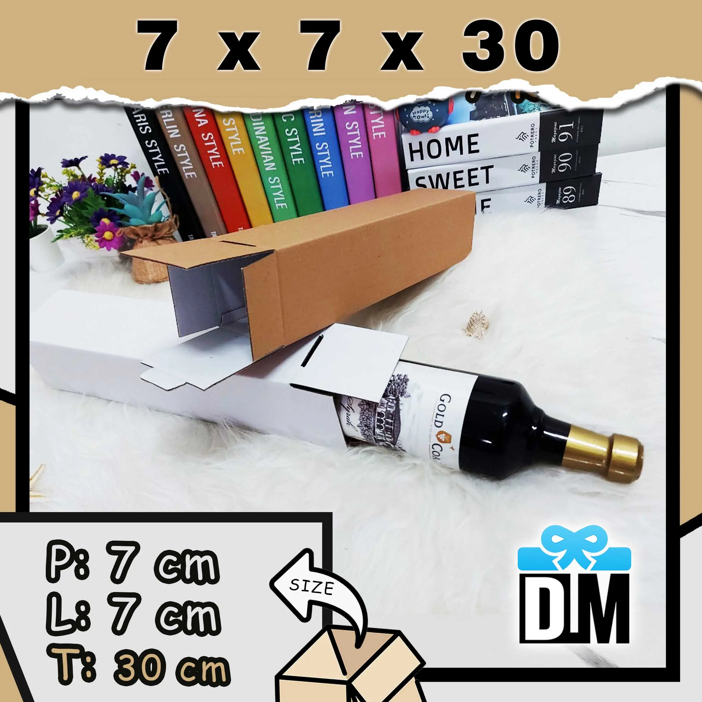 Kardus Botol 7 x 7 x 30 cm Dus Box 7x7x30 cm Kotak Packing 7x 7x 3