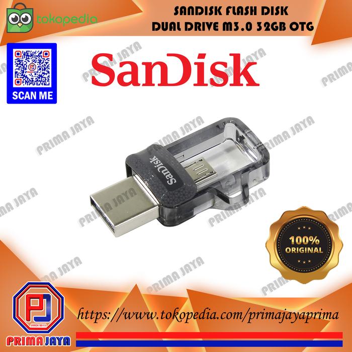 Gambar SANDISK Flash Disk OTG Ultra Dual Drive m3.0 32GB ORIGINAL USB 3.0 dari PrimaJaya Toko Kota Manado Tokopedia