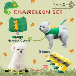Baju Kucing Anjing Harness Set & Sepatu Bunglon / Chameleon