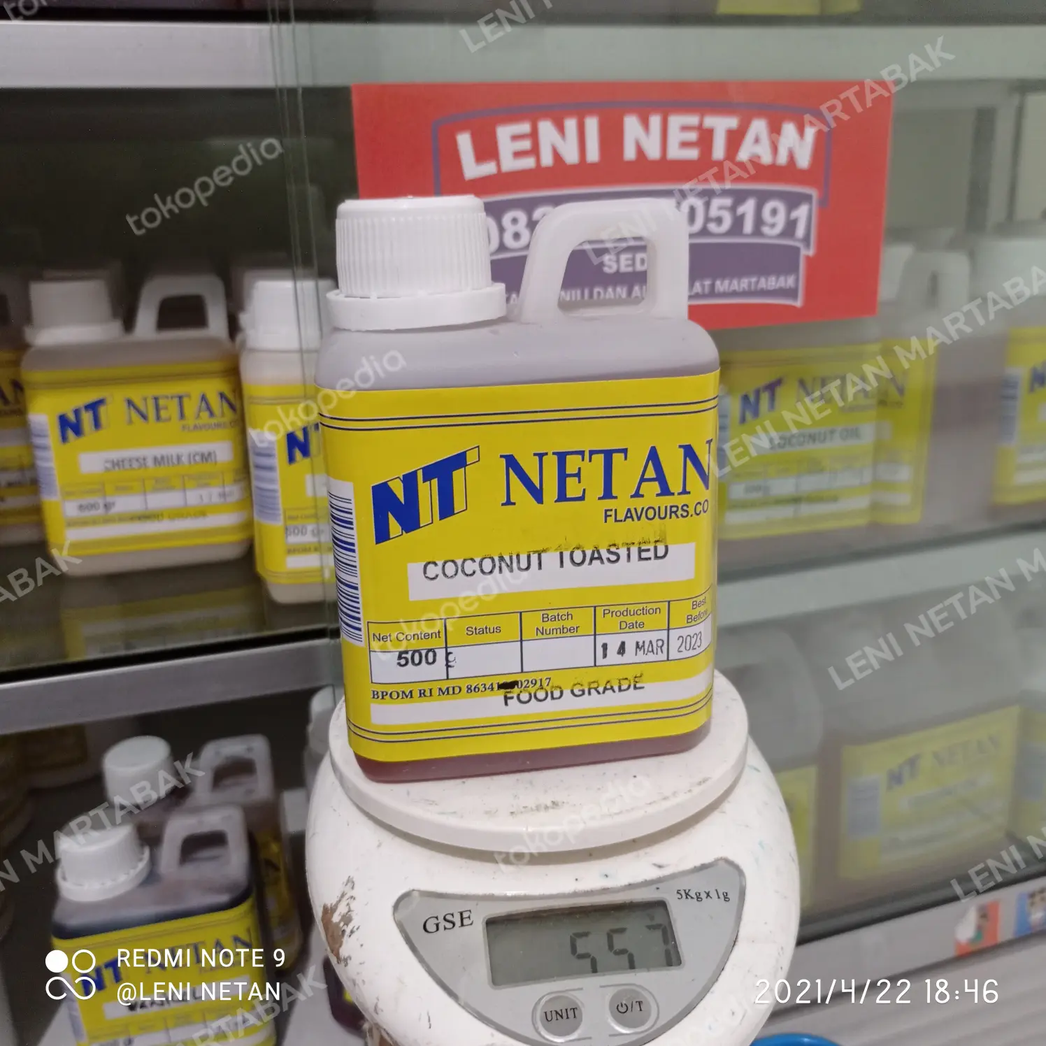 netan vanili coconut toasted / vanili perasa pewangi kelapa panggang