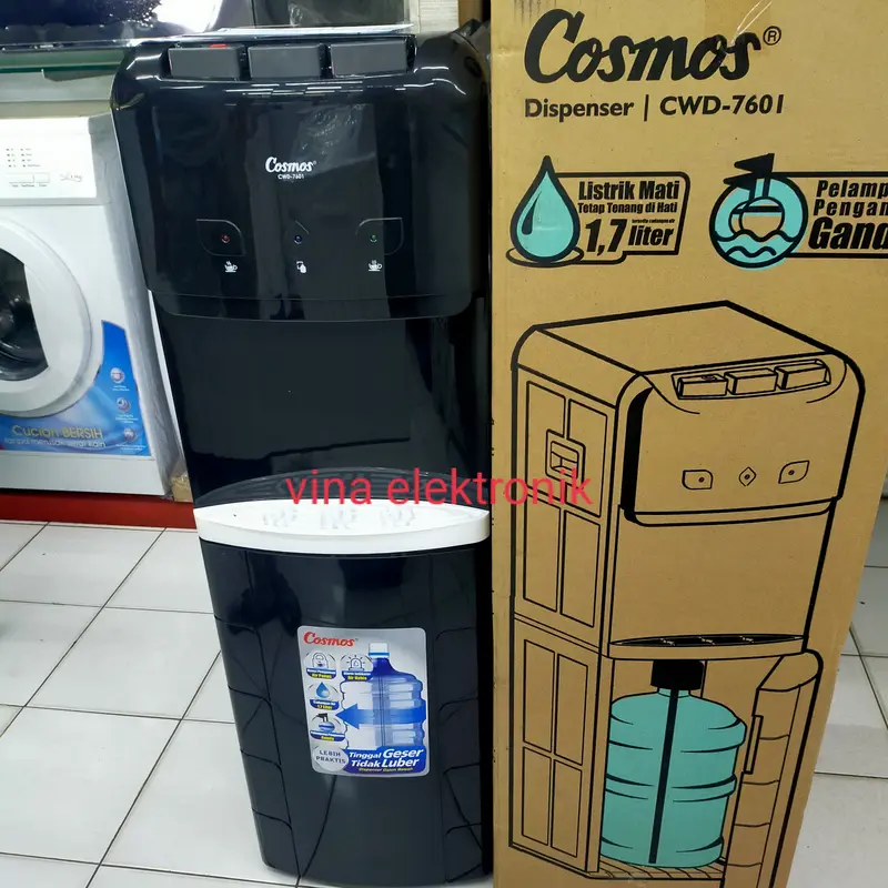 dispenser galon bawah cosmos cwd 7601 Panas dingin normal 3 kran tombo 2