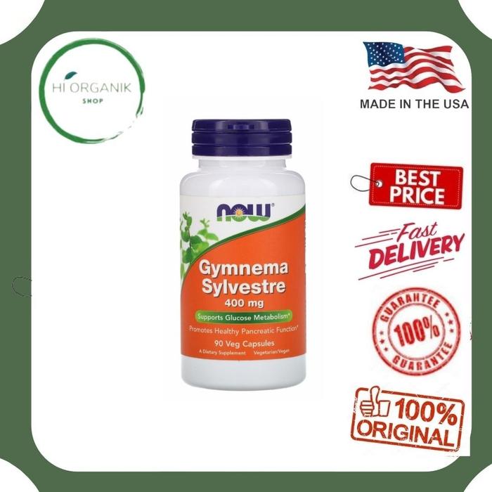 Gambar Now Foods Gymnema Sylvestre 400 mg (90) support pancreas - prediabetes dari Hi Organik Shop_NEW Kota Denpasar Tokopedia