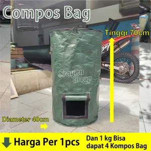 Compost Bag Tas Kompos Olah Limbah Bahan Tebal Ukuran 70cmx40cm