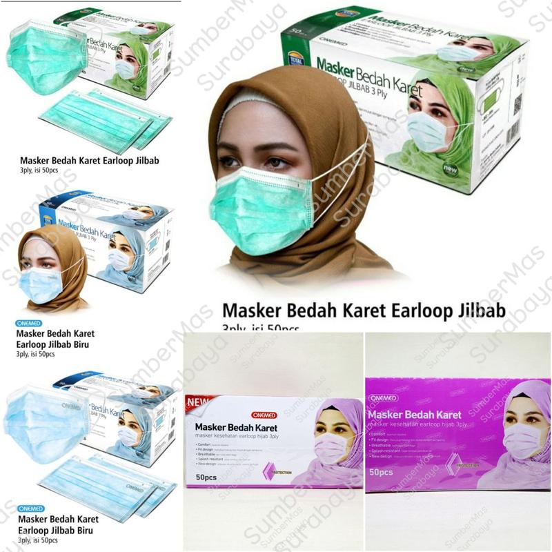 Masker Dokter Ritz masker medis hijab onemed masker jilbab isi 50 masker medis onemed ...