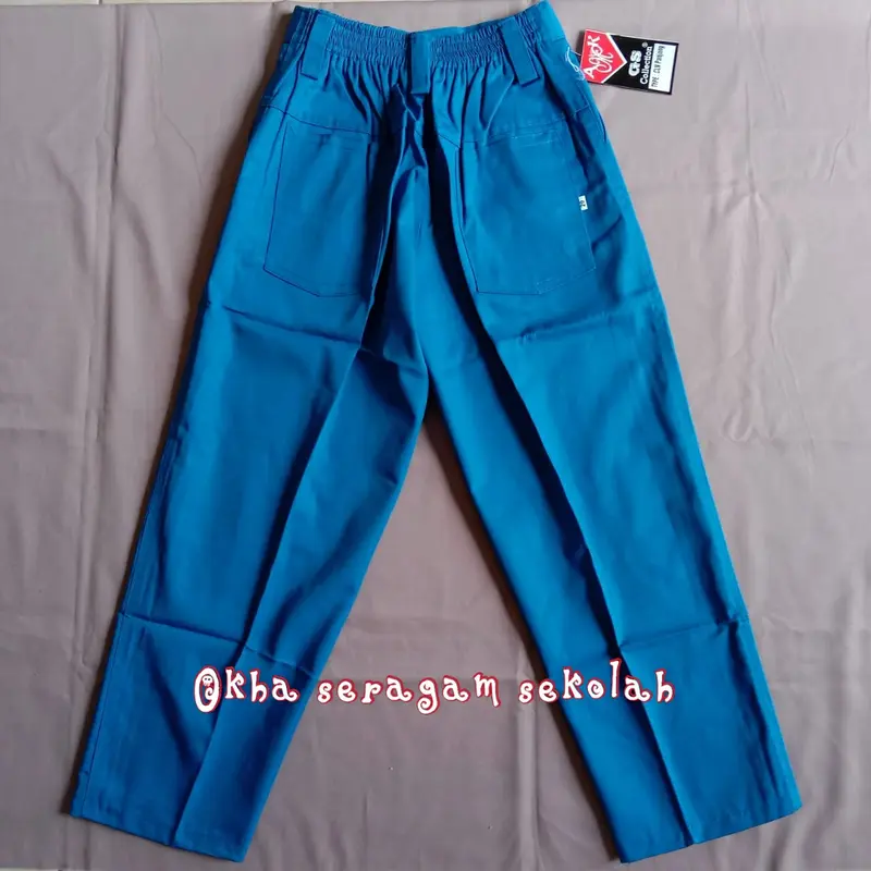 seragam sekolah celana panjang biru MI 2
