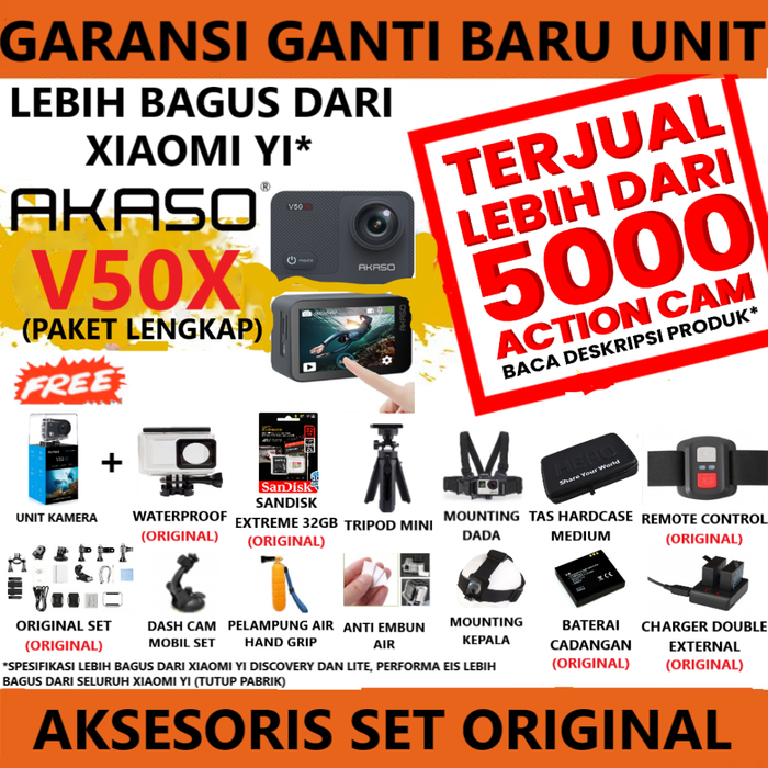 Gambar XIAOMI YI PAKET HEMAT !! GARANSI 1 BULAN & FREE AKSESORIS dari Keymission360 Kota Depok Tokopedia